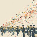 lively band performing a celebratory and energetic military march