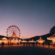 gentle melodies over carnival sounds