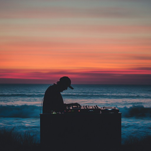 This track combines the rhythmic pulse of deep house music with the soothing, natural sounds of ocean waves at night, featuring a continuous deep synthesizer bassline that interacts with aquatic soundscapes to create a tranquil yet danceable experience.