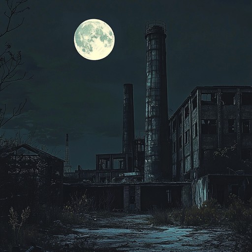 Combining the stark sounds of metallic percussion with stretches of haunting silence to create a chilling atmosphere of an abandoned factory at night. The contrasting sounds evoke a sense of isolation and desolation, capturing the essence of industrial decay.