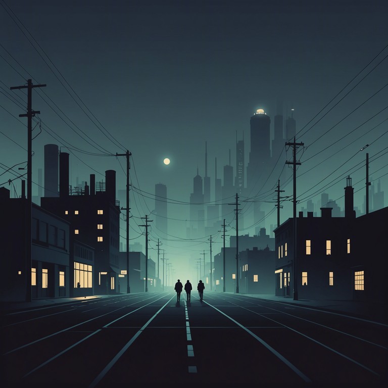 A foreboding and suspenseful instrumental track painting a picture of a dystopian city marked by towering factories and desolate urban landscapes. The music, infused with dark energy and metallic sounds, adds an immersive auditory layer to the vision of a futuristic yet bleak industrial dystopia.