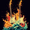 blazing instrumental combining fiery guitars and pulsating rhythms