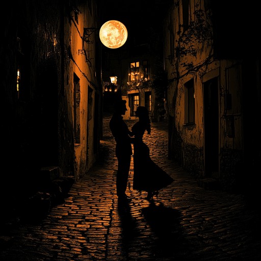 An instrumental tango piece that captures the elegance and passion of a midnight rendezvous, weaving intricate melodies that echo through the quiet streets under the moon's gentle glow.