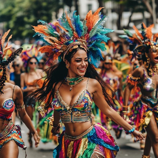 A lively instrumental samba piece capturing the vibrant energy of rio's street parades, filled with rhythmic percussion and bright melodies that evoke sunshine and celebration.