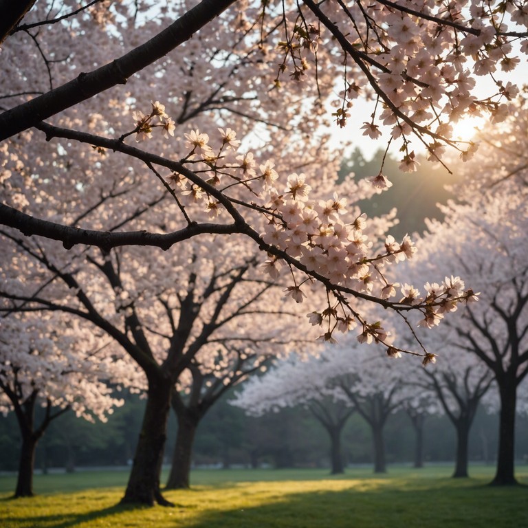 This track uses the traditional japanese koto to create a softly unfolding melody reminiscent of the serene and brief beauty of sakura blossoms, evoking peaceful reflections on nature's transient aesthetics.