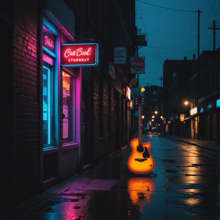 This composition mirrors the mood of a late night wander through downtown alleys in the 1960s, echoing with the sounds of a lonely electric guitar, stirring deep emotions and evoking stark imagery of urban decay and timeless stories.