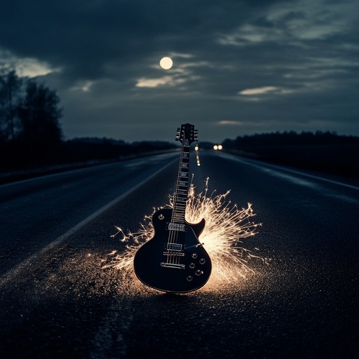 Picture a high octane journey down a moonlit highway, with gritty electric guitar riffs soaring over a powerful rhythm section. The bass and drums combine to create an unstoppable force, driving forward with unrelenting energy. This instrumental track exudes raw power and bluesy emotion, perfect for capturing that untamed spirit of adventure and freedom.