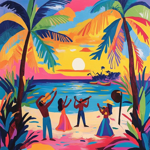 A vibrant fusion of upbeat jazz melodies with tropical rhythms, invoking images of sunny beaches and joyful dance. Perfect for creating an atmosphere of celebration and carefree fun.