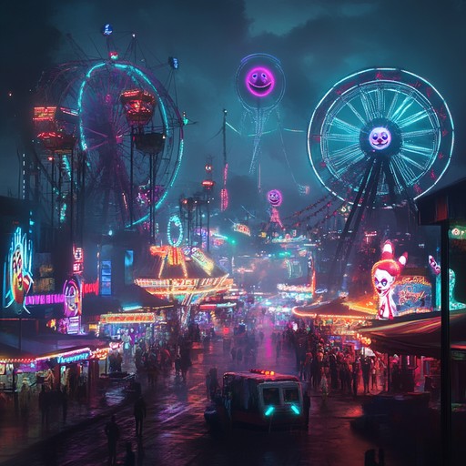 Immerse yourself in a vibrant cyberpunk world with this track. Dynamic rhythms and playful synth melodies create an energetic and futuristic experience, reminiscent of a bustling neon lit carnival.