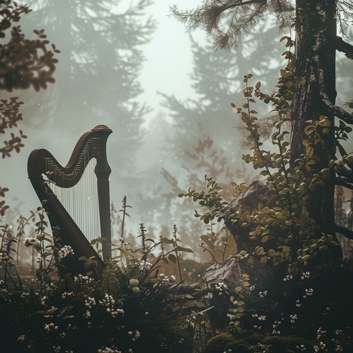 An ethereal folk composition that brings to life the whispers of an enchanted forest. Gentle harp strums blend with tranquil acoustic guitar creating a soothing and serene soundscape that evokes the magic and mystery of woodland realms.