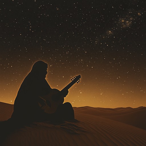 This instrumental piece weaves a tapestry of brooding middle eastern melodies, combining haunting oud motifs with deep, resonant tones. The music evokes images of vast deserts under starlit skies, forgotten ruins, and the timeless allure of ancient cultures. The interplay of traditional instruments creates an atmosphere that is both mystical and introspective.