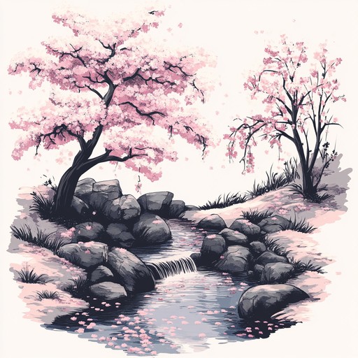 This instrumental piece blends soothing melodies to reflect the peaceful atmosphere during the cherry blossom season in japan. The koto's gentle tones evoke feelings of serenity and calm, transporting the listener to a quiet path lined with blooming sakura trees.