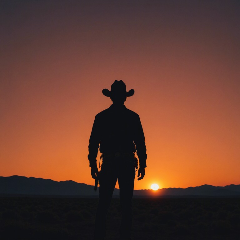 This track captures the essence of a dramatic evening in the south american countryside, where the heartfelt strains of a violin intertwine with the robust, earthy tones of an acoustic guitar. The music narrates the story of a lone cowboy reflecting on life's trials and triumphs as the sun sets on the horizon.