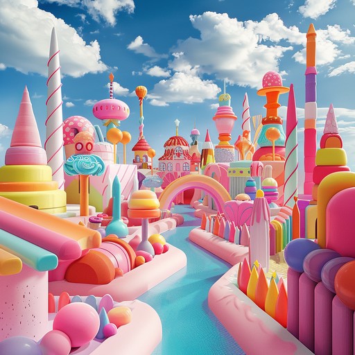 A wildly energetic instrumental j pop track that combines unpredictable rhythm changes with an explosion of bright, eccentric sounds. Think of a rollercoaster ride through a sugary, animated dreamscape filled with playful chaos and vibrant whimsy.