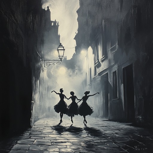 A sinister and mysterious latin jazz piece that evokes the feeling of a midnight tango under the shadows, with eerie saxophone melodies and dark rhythms.