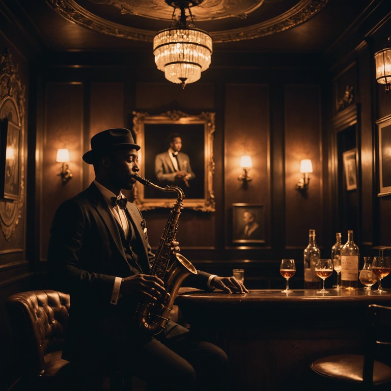 Imagine stepping into an upscale, vintage speakeasy where the darkness itself hums with music, and the only light comes from the glow of old fashioned lanterns. This track embodies the essence of mystery and class, dominated by the wistful tones of a saxophone, crafting a backdrop for stories untold.