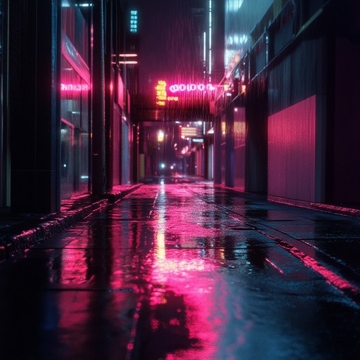 This instrumental piece evokes a rainy night in the city, combining melancholic jazz piano chords with the steady, driving beats of house music. The soundscape is filled with ambient drizzle, resonant echoes, and the soulful timbre of a saxophone, creating a somber yet rhythmic atmosphere.