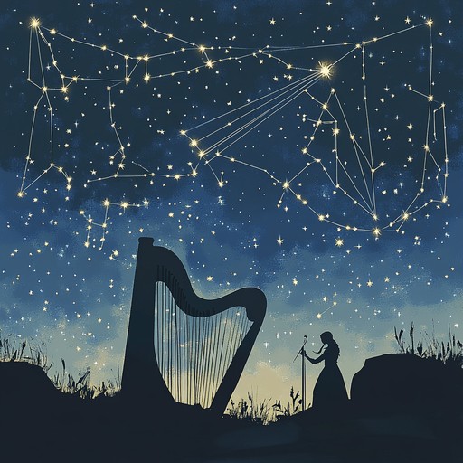 An immersive instrumental piece that combines celestial melodies with traditional folk motifs, creating a timeless soundscape that bridges the gap between the stars and ancient earth cultures