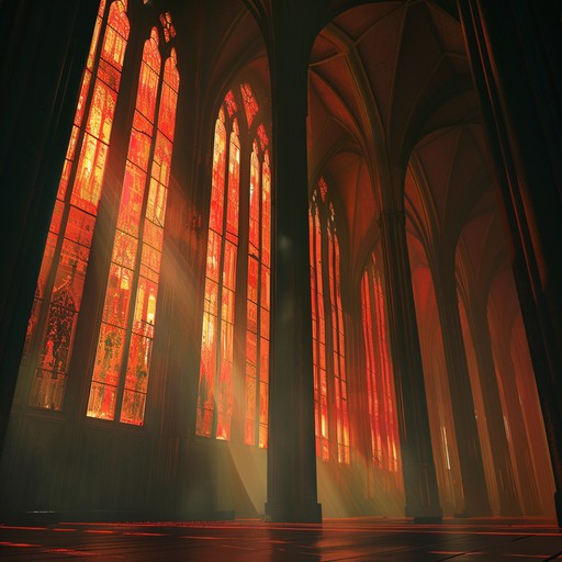 This piece captures the dark and enigmatic atmosphere of a gothic cathedral. The deep, resonant notes of the pipe organ intermingle with ghostly choirs, creating an immersive experience. The music is both haunting and majestic, invoking the grandeur and eerie beauty of towering stained glass windows and shadowy alcoves.