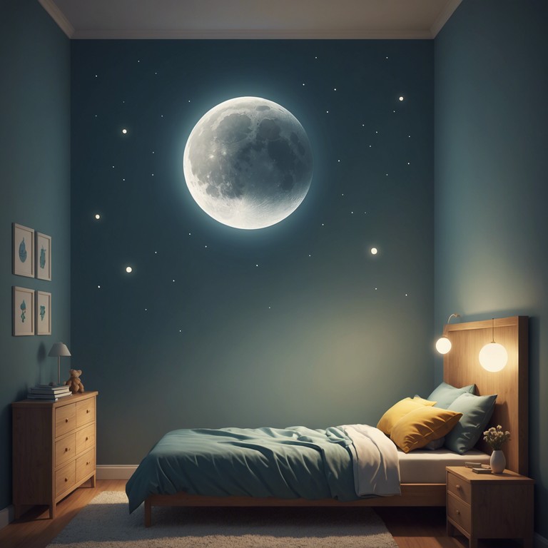 A gentle instrumental track designed to soothe children into a peaceful sleep, featuring warm, soft melodies that mimic the comforting embrace of a nighttime lullaby. The music slowly envelops the listener, ideal for bedtime or quiet playtime.