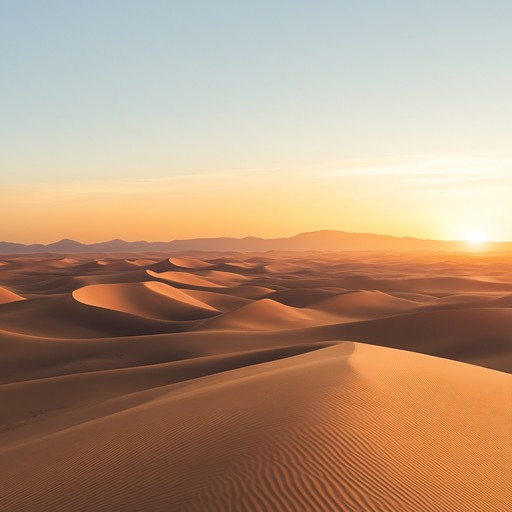 Experience the tranquility of the sahara with a beautiful and serene mandolin composition, evoking the warm colors of dawn and the vastness of the desert landscape