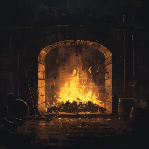 Imagine a blacksmith's forge, alive with the sounds of clanging metal, the roar of the fire, and the sizzle of sweat as steel is shaped. This track embodies the essence of hard work and craftsmanship, with powerful guitar riffs and driving drum beats that echo the rhythm of a hammer on anvil.