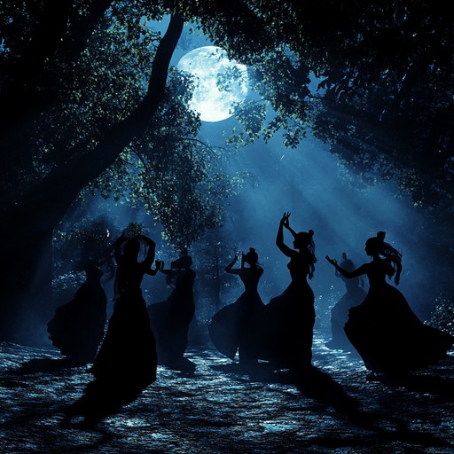 A mysterious track with enchanting melodies and captivating rhythms, designed to enthrall listeners with its blend of traditional korean sounds and contemporary k pop vibes. This instrumental captures the essence of a hidden midnight dance in a moonlit forest with pulsating synths, delicate traditional instruments, and intricate percussive elements that create a surreal and mesmerizing atmosphere.