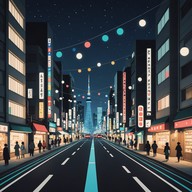 joyful tones capturing tokyo's energetic nightlife.