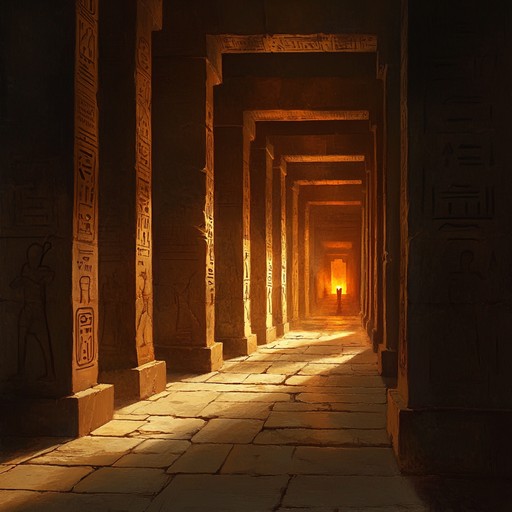 This alternative version focuses on the subtleties of wind sounds interwoven with pan flute notes, suggesting an immersive sonic journey through the corridors of time in an ancient egyptian temple.