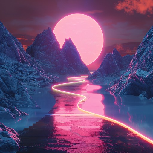 Create an evocative track inspired by the neon-lit streets and endless highways of a cyberpunk cityscape, blending nostalgic synth tones with futuristic melodies for a journey through a digital dream