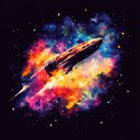 space themed techno track with groovy basslines and cosmic synths