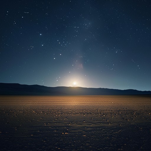 Imagine a serene night under a mystical desert sky, where the moon rises and the stars gleam brightly, casting an ethereal glow over the endless sands. This instrumental piece captures the enchanting allure of the desert with exotic, otherworldly vibes. The music flows with a gentle rhythm, inviting listeners into a dreamlike state, with lush, reverb drenched layers and subtle textures creating a transcendental experience