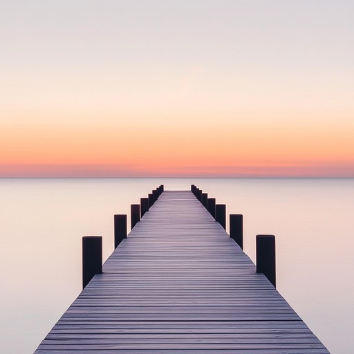 The music captures the poignant moment of farewell between lifelong friends against a backdrop of a stunning sunset at an old wooden pier. The melody teems with a mix of sadness for the farewell and a subtle joy from cherished memories, conveyed profoundly through the soulful sounds of a classical guitar, evoking deep emotional responses and a strong sense of nostalgia.