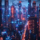 futuristic uplifting techno beat with triumphant, synthesizer melodies