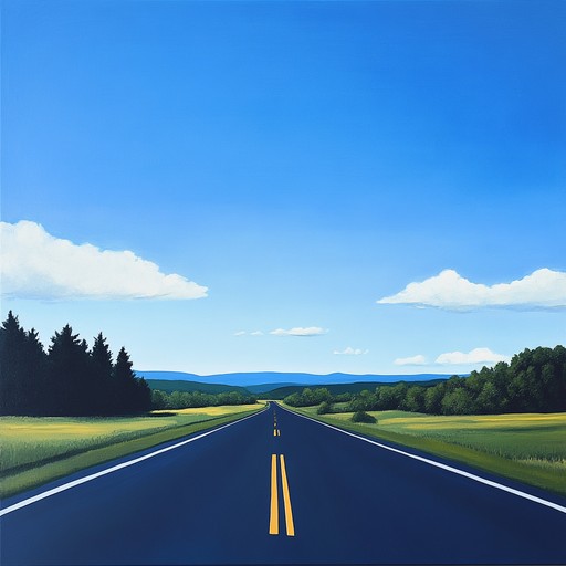 Picture an open road stretching into the horizon under a bright blue sky. The electric guitar and soft rock rhythms create a soundtrack that embodies freedom, happiness, and the spirit of exploration.