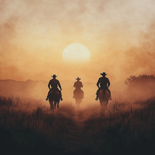 This instrumental piece paints a picture of cowboys riding through a dusty sunset, reminiscing about the open trails, with a soothing, mellow guitar leading the way.