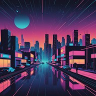 futuristic cityscape with intense beats.