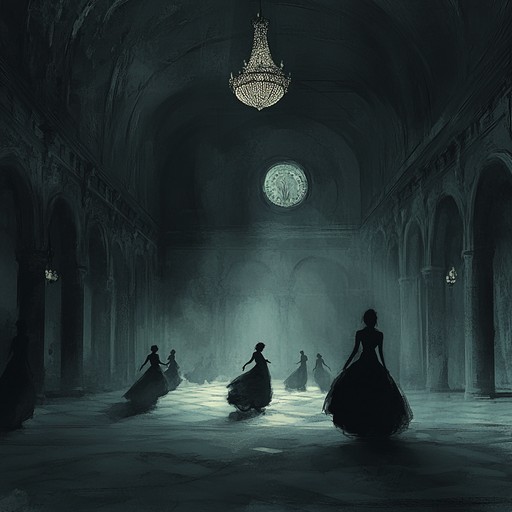 An unsettling instrumental waltz set in a deserted ballroom at night. The eerie piano motif and haunting violin are wrapped in dark harmonics, producing a disconcerting yet mesmerizing effect