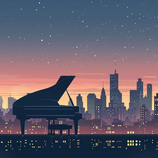 Captivating smooth jazz with delicate piano, featuring city nightscape ambiance for a reflective urban journey.