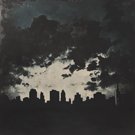 An intense instrumental track blending industrial sounds with urban beats, creating a dark atmosphere that unveils the hidden shadows of city life