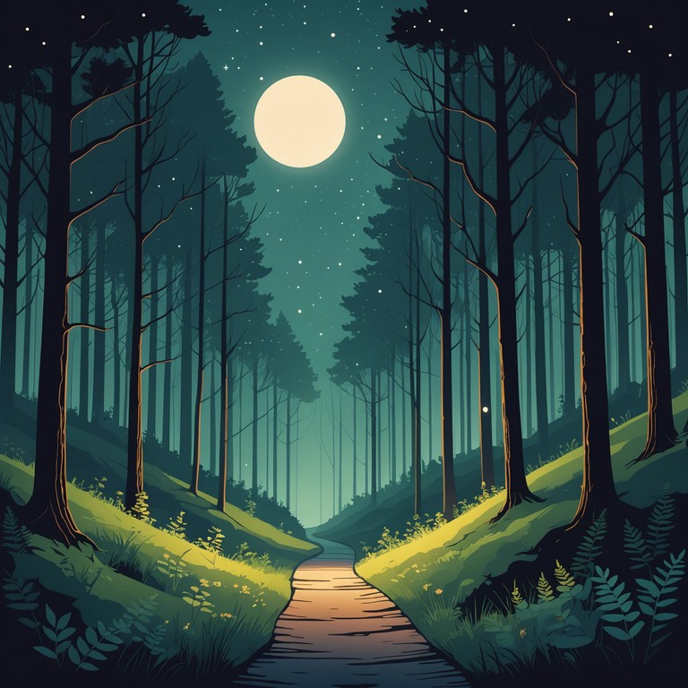 Envision a serene journey through a mystical forest under a starry sky, where the gentle strumming of an acoustic guitar guides you along a path filled with reflection and dreams.