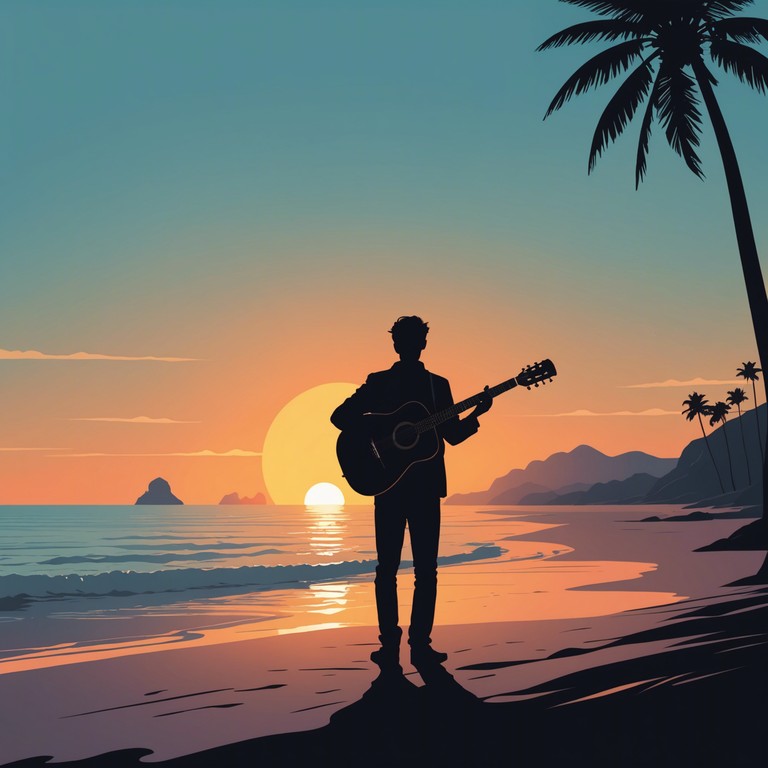 Imagine standing on the beach at ipanema as the sun sets, the gentle rhythm of bossa nova encapsulating the serene atmosphere, the waves providing a soft, rhythmic accompaniment to gracefully flowing melodies of the acoustic guitar, painting a soundscape of calm and beauty.