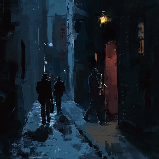 Explore a smoky, mysterious alley as edgy mambo rhythms captivate you. The saxophone leads, painting shadows of intrigue and hints of danger, creating an atmosphere charged with suspense and excitement. This unique blend merges energetic dance beats with a dark, almost film noir vibe, making it a thrilling sonic journey