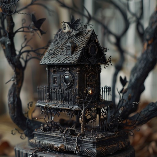 This eerie musicbox lullaby evokes a sense of unease and mystery. The tinkling, dissonant notes create a haunting atmosphere, as if played by an unseen presence in a dark, abandoned nursery. The melody is simple yet unnerving, with unexpected twists and turns that keep the listener on edge. As the lullaby progresses, the musicbox seems to take on a life of its own, the notes becoming more insistent and discordant, building to a chilling crescendo.