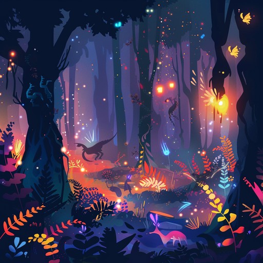 An orchestra piece depicting a stroll through an enchanted forest, with playful melodies from strings and woodwinds personifying magical creatures, and dynamic crescendos capturing the adventure's ups and downs.