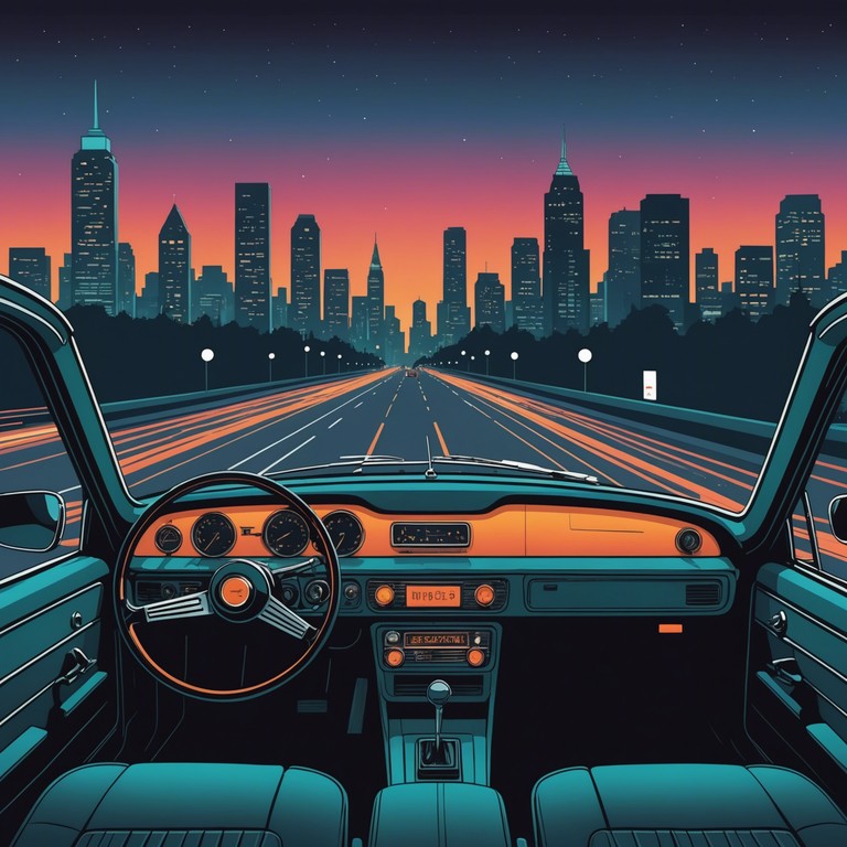 Imagine cruising the vibrant downtown in a convertible, the dashboard lights reflecting your mood with every synthesizer note. It’s more than a drive; it's a journey back in time with a modern twist, perfect to uplift spirits and energize evenings.