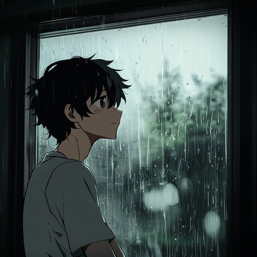 Gentle piano melodies that conjure images of a solitary anime character in the rain, caught in a web of reminisces and unspoken emotions