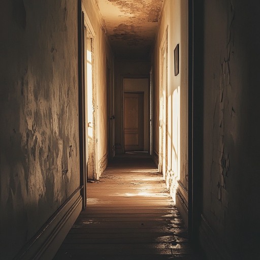 An instrumental composition evoking the ghostly ambience of empty corridors, where unsettling echoes and dissonant tones create a spine chilling soundscape.