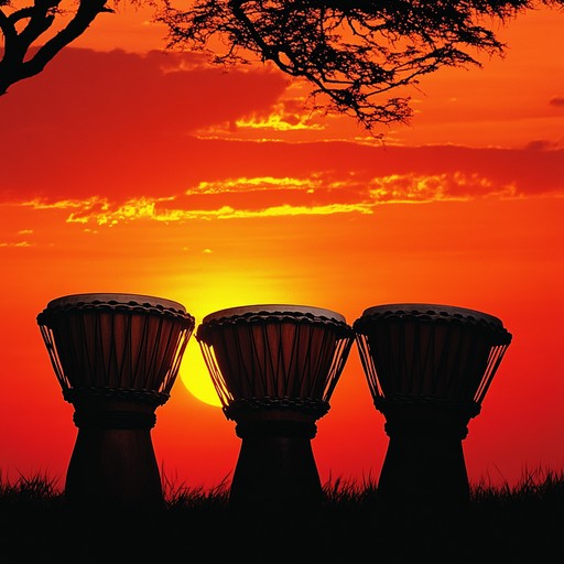 This track fuses the powerful, ancestral sounds of traditional african drums with the atmospheric depth of ambient music, creating a bridge between the ancient and the contemporary. The pulsating rhythms of the drums invoke the spirit of africa's vast landscapes and vibrant cultures, while the ambient background provides a modern, enveloping atmosphere. Together, they create a sound that is both timeless and innovative.