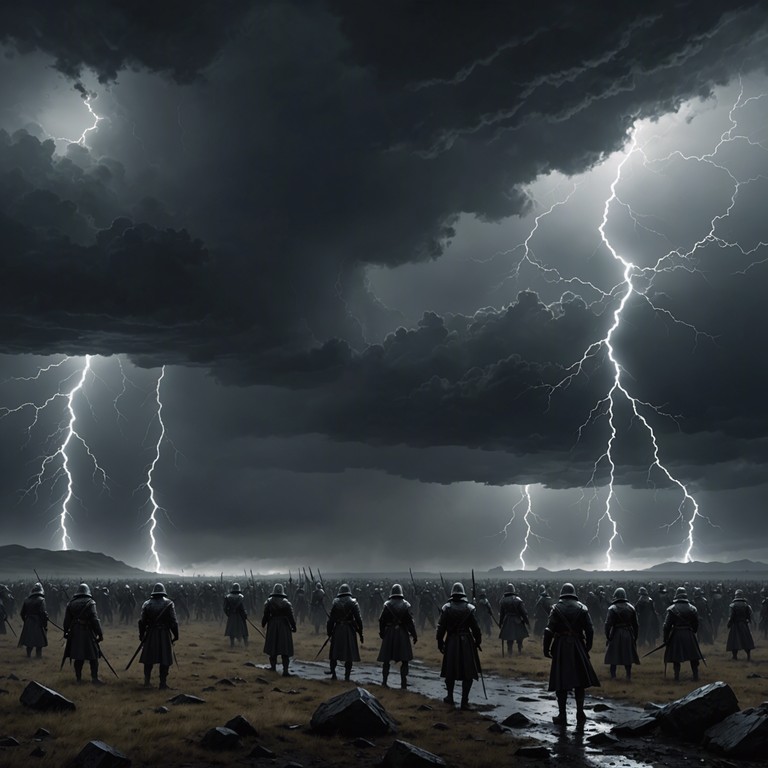 An intense mixture of breathtaking tempo, massive breakdowns, and atmospheric interludes crafted to showcase the brute force and complexity of deathcore music. A sonic exploration of mythic battles and colossal struggle, combining guttural performance with sophisticated instrumental techniques.